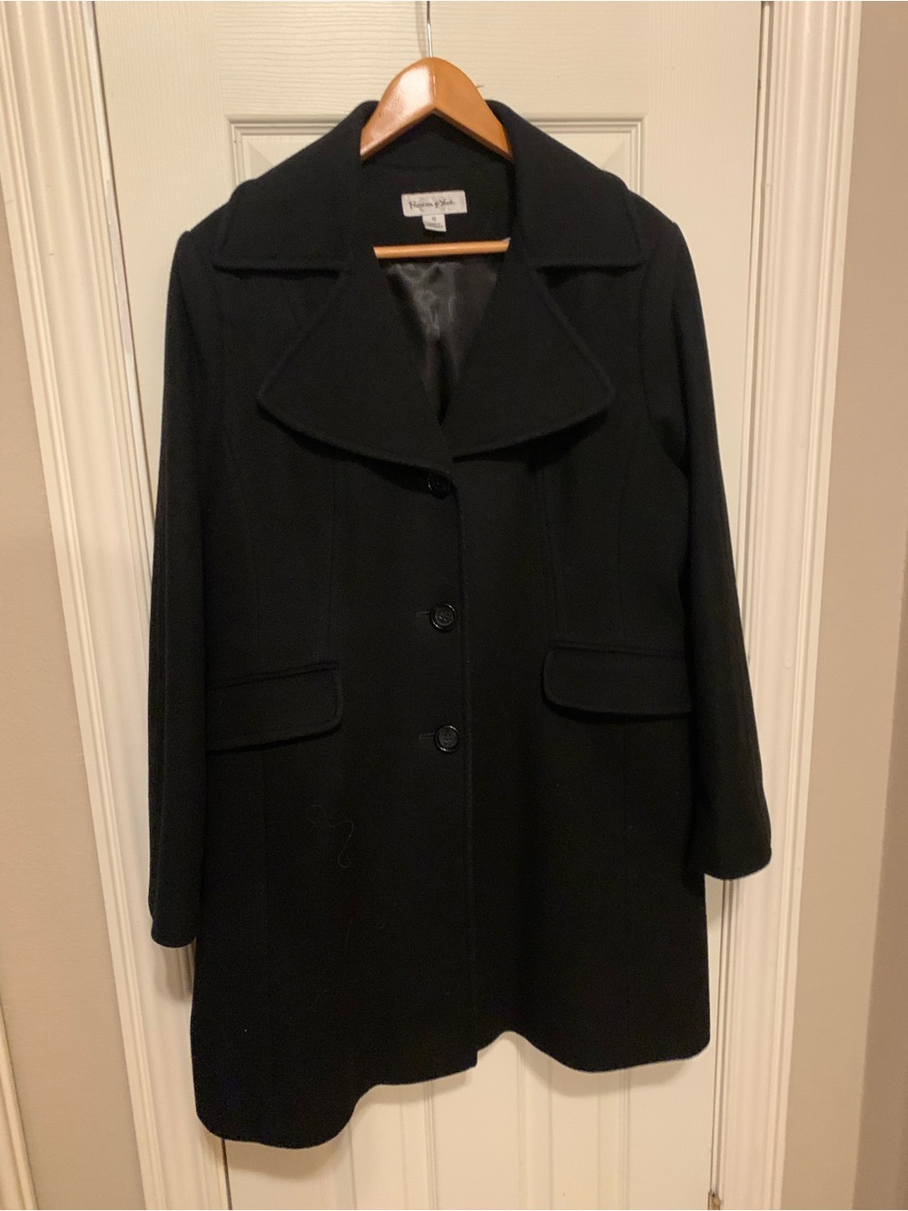 Y2K Preston&York 3/4 Length 80% Wool Coat EUC Heavyweights Warm Sz 16